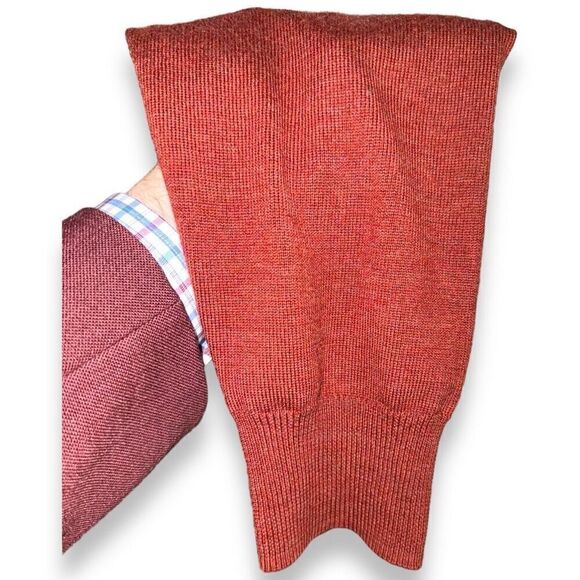 Peter Millar Rust Red 100% Merino Wool 1/4 Zip Sweater XL - Picture 6 of 10